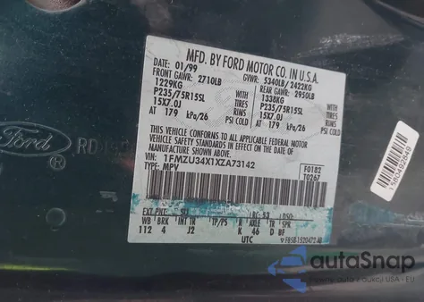 1999 Ford Explorer Xl/Xlt from USA, damaged, VIN 1FMZU34X1XZA73142